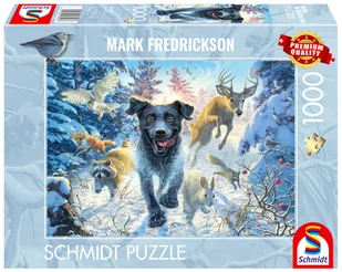 Schmidt, Puzzle PQ MARK FREDRICKSON Labrador na śniegu, 1000 el. - Puzzle - miniaturka - grafika 1