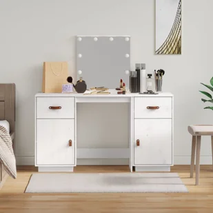Lumarko Toaletka z LED, vit, lite drewno sosnowe - Toaletki - miniaturka - grafika 5
