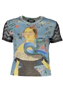 DESIGUAL JASNONIEBIESKI DAMSKI T-SHIRT Z KRÓTKIM RĘKAWEM - Portfele - miniaturka - grafika 1