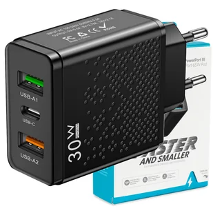 ŁADOWARKA SIECIOWA USB-C SZYBKA DO TELEFONU KOSTKA CHARGER UNIWERSALNA 30W - Powerbanki - miniaturka - grafika 1