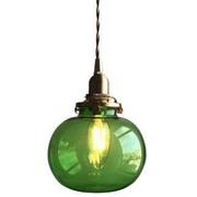 Lampy sufitowe - COPEL Wisząca LAMPA retro CGPUMPGREEN COPEL okrągła OPRAWA szklany ZWIS industrialny zielony mosiężny CGPUMPGREEN - miniaturka - grafika 1