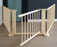 Zabezpieczenia dla dzieci - BARIERKA OCHRONNA BRAMKA ZABEZPIECZAJĄCA DRZWI KOMINEK + PODSTAWKI DO 275cm - miniaturka - grafika 1