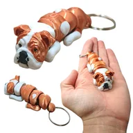 Breloki - Ruchomy Brelok - Buldog Angielski, English Bulldog, Bulldog, Brelok do Kluczy - miniaturka - grafika 1
