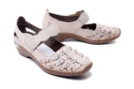 Półbuty damskie - RIEKER 48369-60 beige, półbuty/sandały damskie - Rieker - miniaturka - grafika 1