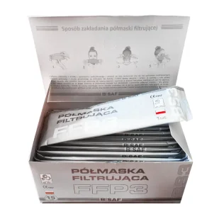 BISAF Półmaska Filtrująca BS3 FFP3 NR biały - kartonik 15 szt - Maseczki ochronne i antywirusowe - miniaturka - grafika 1