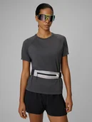 Koszulki sportowe damskie - 4F Koszulka do biegania szybkoschnąca damska - żółta XS - miniaturka - grafika 1