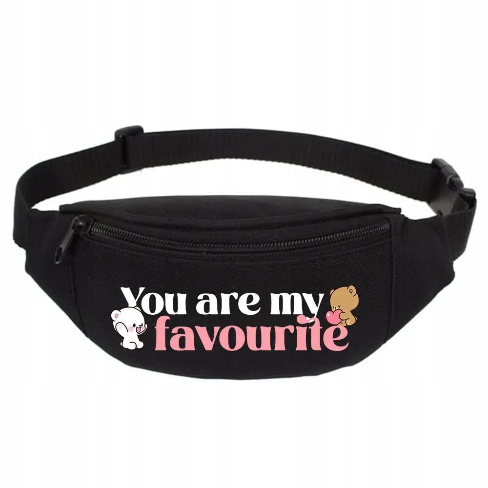 SPORTOWA NERKA CZARNA Na Prezent YOU ARE MY FAVOURITE Peach Goma Top Wzory