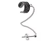 Kolczyki - Kolczyk nausznica z łańcuszkiem róża kwiat k2083 - 0,9g. - miniaturka - grafika 1