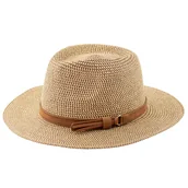 Czapki męskie - KAPELUSZ damski męski PANAMA fedora SŁOMKOWY lato ELEGANCKI - miniaturka - grafika 1