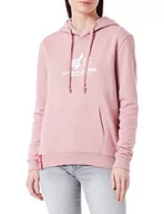 Bluzy damskie - ALPHA INDUSTRIES Damska bluza z kapturem New Basic Wmn Foil Print Silver różowy/srebrny, Srebrny różowy/srebrny metaliczny, L - miniaturka - grafika 1
