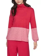 Bluzy damskie - Vila Viril Blocking Roll-NK L/S Knit Top-Noos Damska bluza z dzianiny, Miłość Mikstura/Szczegóły : Love Mikstura Light Melange Rib, L - miniaturka - grafika 1