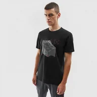 Koszulki sportowe męskie - Męski t-shirt z nadrukiem 4F 4FAW23TTSHM0875 - czarny - miniaturka - grafika 1