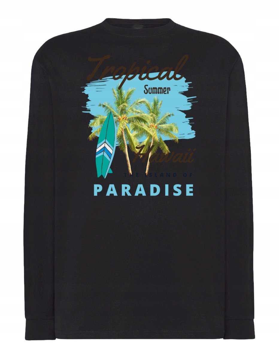 Longsleeve męski nadruk HAWAJE TROPIKI r.XS