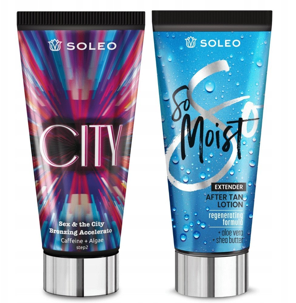 SOLEO CITY 150ml BRONZER Z PRZYSPIESZACZEM OPALANIA + BALSAM PO OPALANIU 150ml