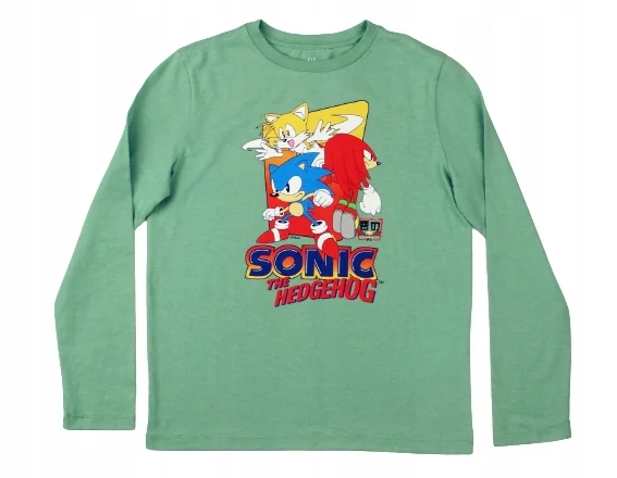 Koszulka dziecięca Bluzka długi rękaw Longsleeve Sega Sonic The Hedgehog M