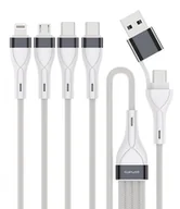 Kable komputerowe i do monitorów - 4smarts 541299 kabel USB 0,25 m USB C USB C/Micro USB-A/Lightning Srebrny, Biały - miniaturka - grafika 1
