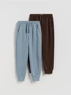 Spodenki dla niemowląt - Reserved - Dresowe joggery 2 pack - ciemnobrązowy - miniaturka - grafika 1
