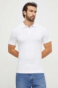 Koszulki męskie - Guess polo męski kolor biały gładki - miniaturka - grafika 1