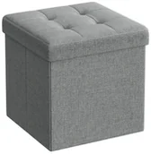 Pufy i podnóżki - Jasnoszara Kwadratowa Pufa Ze Schowkiem L4-H46 - miniaturka - grafika 1