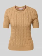 Swetry damskie - Sweter z dzianiny o kroju regular fit z czystej bawełny - miniaturka - grafika 1