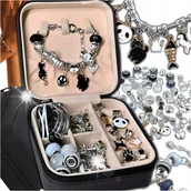 Prace ręczne dla dzieci - ZESTAW DO ROBIENIA BRANSOLETEK NASZYJNIKÓW CHARMS SZKATUŁKA KORALIKI DZIECI - miniaturka - grafika 1