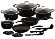 Zestawy garnków i patelni - Komplet czarnych garnków i patelni W2-L91 - miniaturka - grafika 1