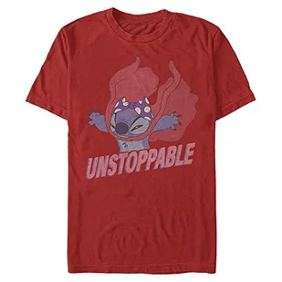 Disney Uniseks Lilo and Stich Unstoppable Stitch Organic Short Sleeve T-Shirt, czerwony, S, czerwony, S - Koszulki i topy damskie - miniaturka - grafika 1