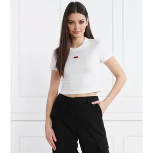 HUGO T-shirt Deluisa_1 | Cropped Fit - Koszulki i topy damskie - miniaturka - grafika 1