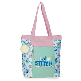 Disney Stitch Just Chill Torba Torba Zielony 31x34x12 cm Poliester by Joumma Bags, Zielony, Talla única, torba tote - Torebki damskie - miniaturka - grafika 1