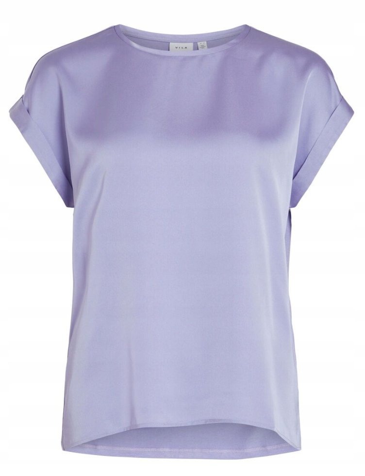 VILA FIOLETOWY T-SHIRT LUŹNY DAMSKI GŁADKI 34 1J2A