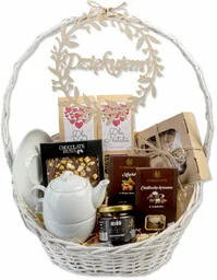 Kosz prezentowy podziękowania dla rodziców, świadków. Personalizowany grawer - Zestawy upominkowe Kosz prezentowy podziękowania dla rodziców, świadków. Personalizowany grawer - Zestawy upominkowe - miniaturka - grafika 1