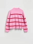 Swetry damskie - Reserved - Sweter w paski - różowy - miniaturka - grafika 1