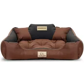 Legowiska dla psów - Legowisko Posłanie Dla Psa Wodoodporne Kingdog 75X65 Cm Brązowy - miniaturka - grafika 1
