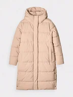 Kurtki damskie - 4F Płaszcz puchowy w kolorze beżowym - miniaturka - grafika 1