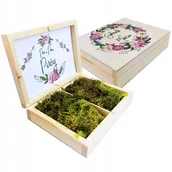 Dekoratorstwo - B1 Boho Drewniane Pudełko Na Obrączki Nadruk Ślub - miniaturka - grafika 1