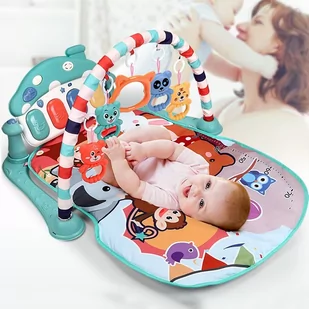Mata edukacyjna dla niemowląt z pianinem- zielona - Maty edukacyjne - miniaturka - grafika 1