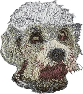 Naszyjniki - Dandie Dinmont Terrier - naszywka w kształcie psa, haftowana łatka, unikatowa ozdoba do plecaka marki Art-Dog - miniaturka - grafika 1