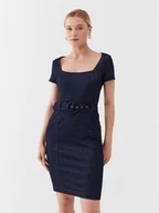 Sukienki - Guess Sukienka codzienna W3YK70 KBU70 Granatowy Bodycon Fit - miniaturka - grafika 1