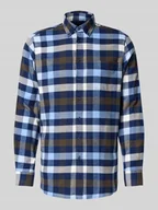 Koszule męskie - Koszula casualowa o kroju regular fit z mieszanki bawełny ekologicznej - miniaturka - grafika 1