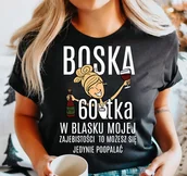 Koszulki i topy damskie - damska koszulka na 60 urodziny boska 60 dla blondynki - miniaturka - grafika 1