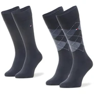 Skarpetki męskie - Zestaw 2 par wysokich skarpet męskich Tommy Hilfiger 100001495 Granatowy - miniaturka - grafika 1
