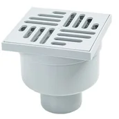 Odwodnienia, kanały i akcesoria - Wpust z prostym odpływem biały 10 x 10 x 11,8 cm MAXPOL - miniaturka - grafika 1