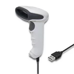 qoltec Czytnik kodów kreskowych 1D | CCD | USB | Biały 50865 - Dodatki do drukarek i skanerów - miniaturka - grafika 1