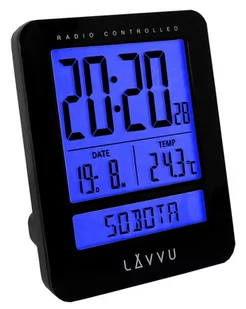Budzik cyfrowy Lavvu Duo Black, 9,2 cm - Zegary - miniaturka - grafika 1