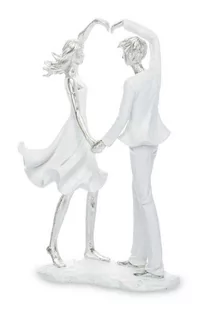 Figurka PIGMEJKA Para zakochanych, biała, 27x16x8 cm - Figurki dekoracyjne - miniaturka - grafika 1
