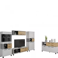 Inne meble do salonu - Zestaw Mebli do Salonu 2 Lamir MebloCross Dąb Grange / Grafit Mat / Czarny Mat - miniaturka - grafika 1