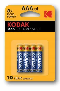 Bateria lr03 Kodak alkaliczna max aaa blist 4 szt CAT30952812 - Baterie i akcesoria - miniaturka - grafika 1