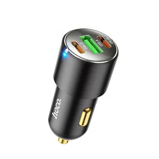 HOCO ładowarka samochodowa USB QC 3.0 + 2x Typ C PD 45W NZ6 czarny - Akcesoria do smartwatchy - miniaturka - grafika 1