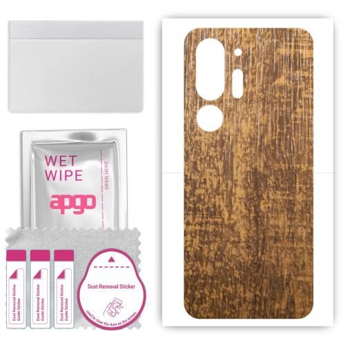 folia naklejka skórka strukturalna na TYŁ do HTC U24 Pro - Drewno Dąb Stary - apgo SKINS