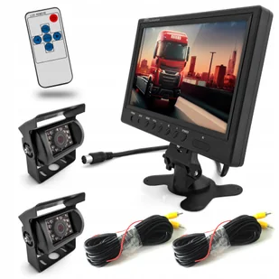 2x Kamera Cofania Monitor 9 Cali Bus Tir Diody Ir - Kamery cofania - miniaturka - grafika 1